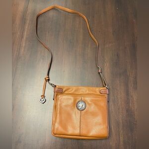 BRIGHTON London Groove Sadie Crossbody Purse Camel Brown Leather Shoulder Bag